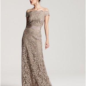 Tadashi Shoji  off the shoulder gown